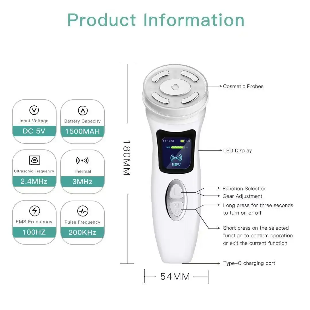 Hifu Mini Beauty Device Handheld Four in One Facial Lifting and Firming Introduction Device view 3