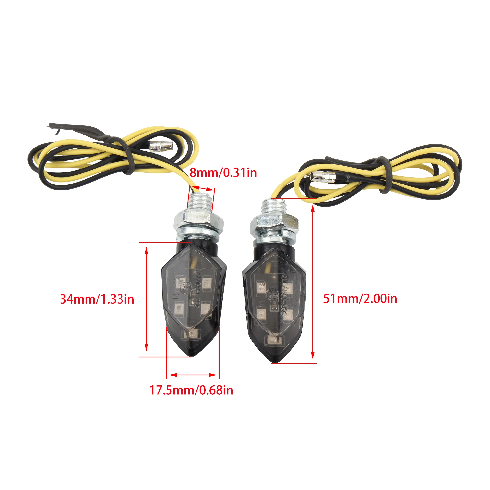 2Pcs Led Motorcycle Lampe Indicators Light Turn Signal Light Super Bright Amber Blinker Universal For Honda Yamaha Kawasaki BMW image 2