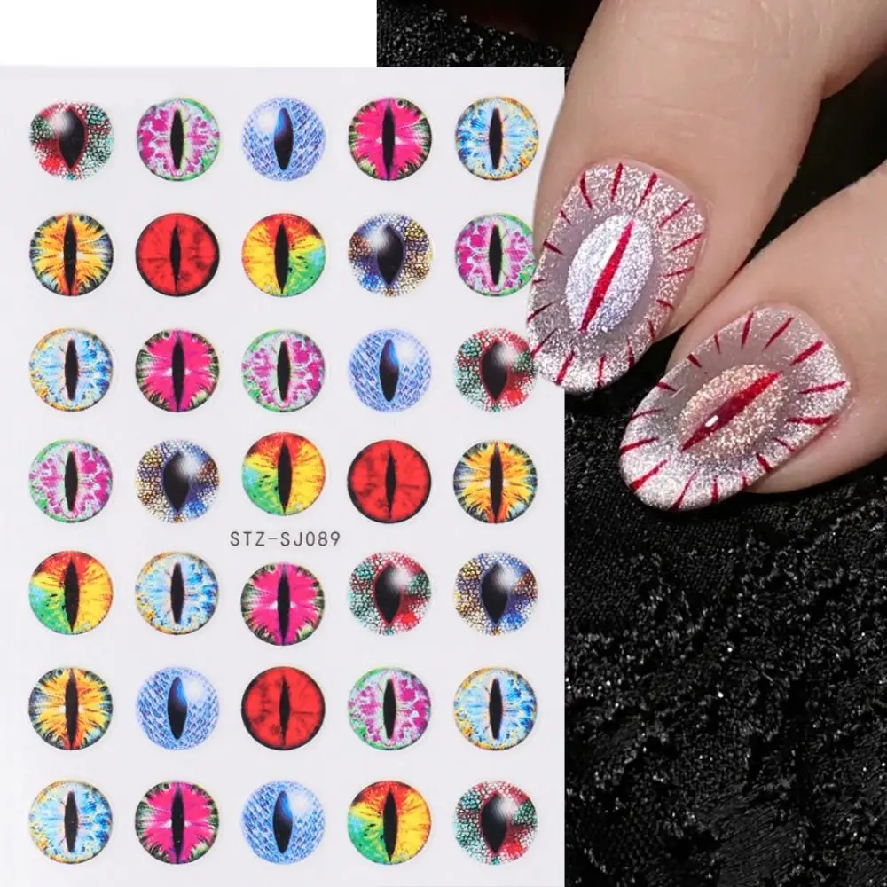 Cute Nail Stickers Hot Cartoon Sliders Decals 3D Dragon Eye Summer Manicure Nail Art Decoration for DIY Nails