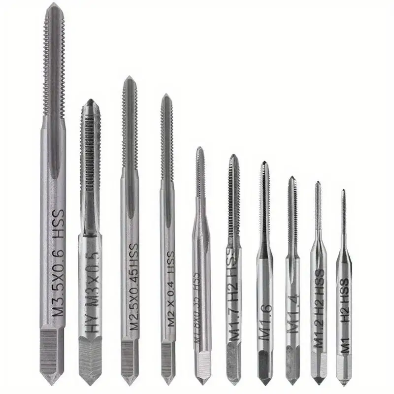 10-teiliges Mikro-Gewindebohrer-Set, Mini-Maschinenschrauben-Bohrer-Set, Metrisches Gewinde-Schrauben-Set, Kleine Gewindebohrer-Werkzeuge