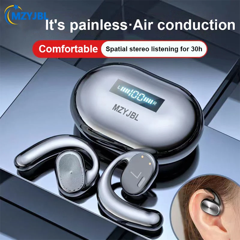 

MZYJBL TWS Wireless Earphones Earclip Bone Conduction Bluetooth Headphones Sports Stereo Earbuds Headset Built-in Microphone