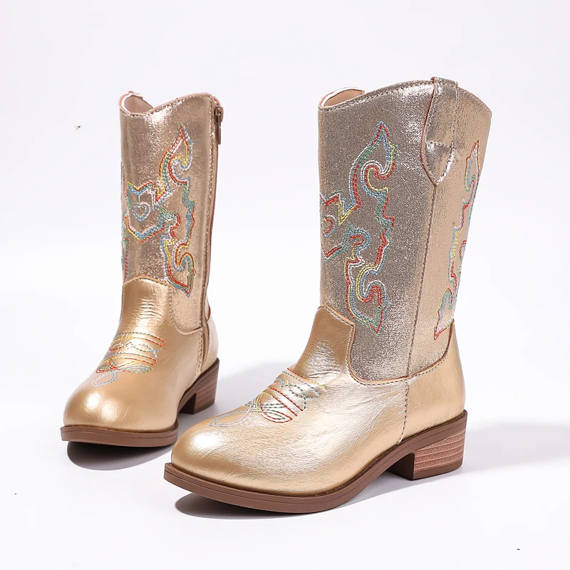 New Little Girls Leather Boots for Princess Toddlers Spring Autumn Kids High Heel Ankle Boots Fashion Children's Catwalk Boots