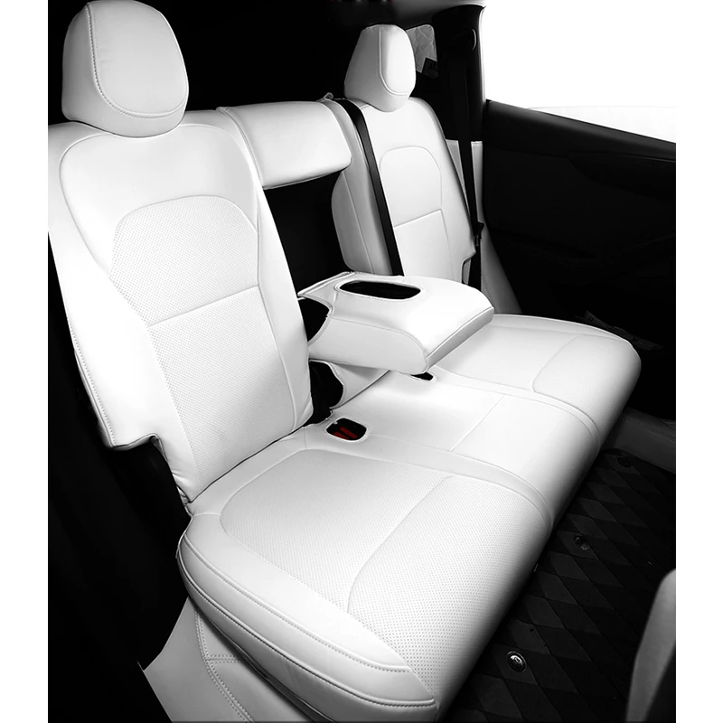 For Tesla New Model Y Juniper 2025 2026 Custom Fit Top Leather Car Seat Covers Car Front and Rear Cushion Covers Accessory