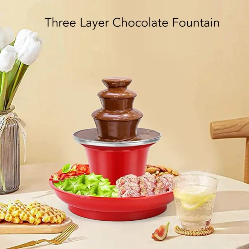 Mini Three Layer Detachable Chocolate Sauce Fountain Fondue Melt For Night Party Games Xmas