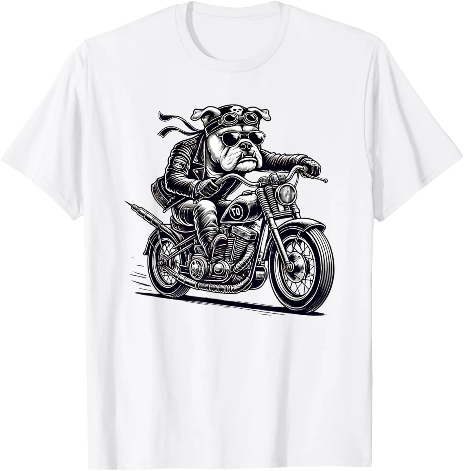 

Bulldog Dog Riding Motorcycle T-Shirt