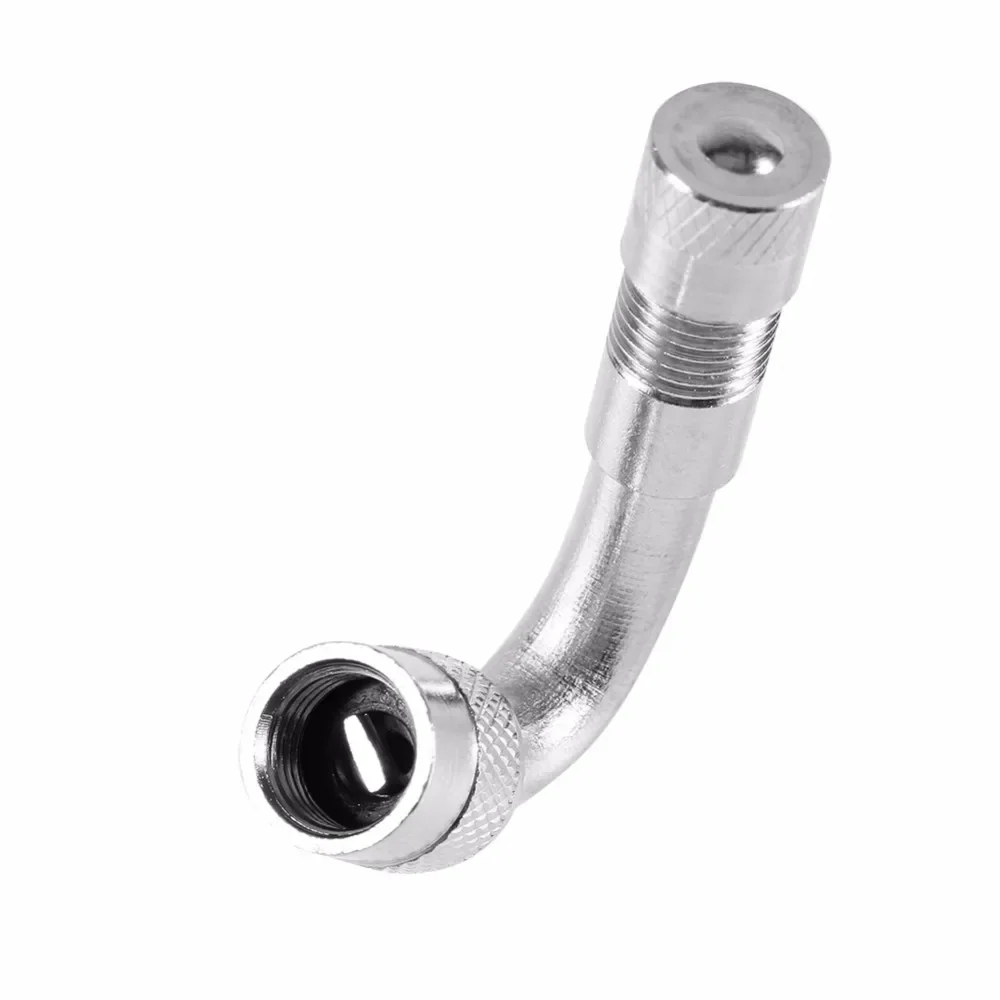 

90Degree Motorcycle Tire Valve Adapter Bent Angle Copper Extension for Truck CarBike Tyre Tube Air Pump Accessories Silver Brass