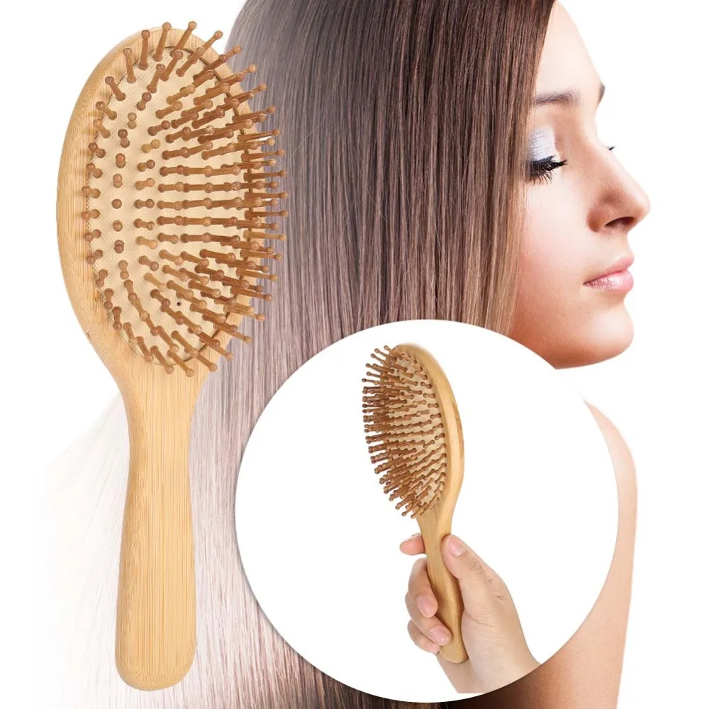 Portable Solid Wood Hair Massage Comb Promote Blood Circulation Wood Scalp Massage Comb Durable Anti-Static Design
