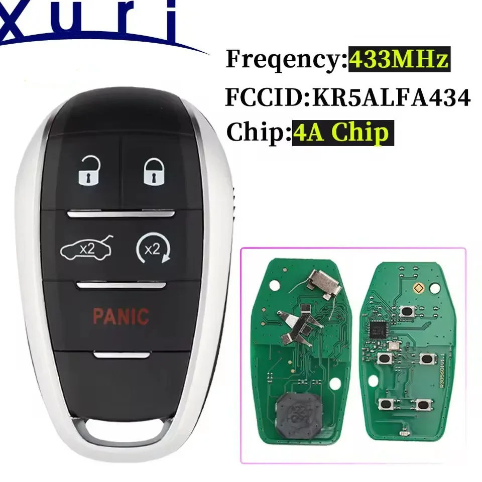 

XuriCar para Alfa Romeo Giulia Stelvio 2017 2018 2019 2020 mando a distancia KR5ALFA434 Continental: A2C 97635100 Чип 433 МГц 4A
