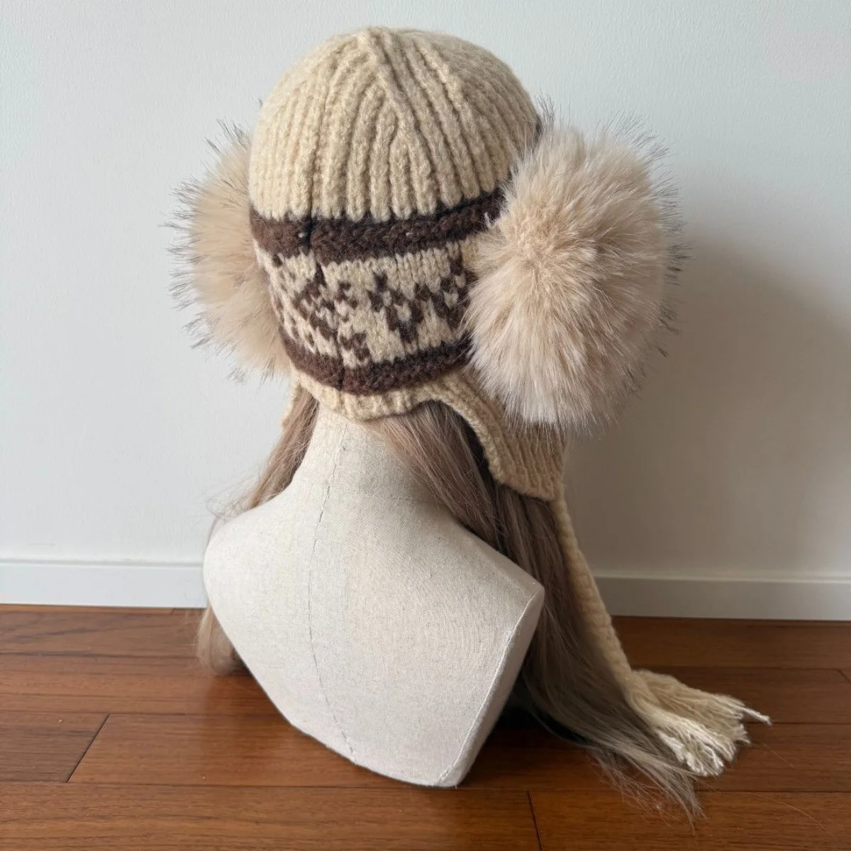 Y2K Subculture Plush Hat For Women Warm Windproof Ear Protection knitted knitted thick and cold proof Harajuku Lei Feng hat