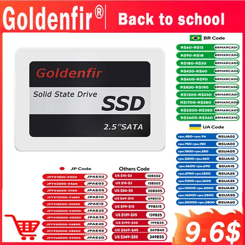 2.5 inch SSD 120GB-960GB Internal Drive Goldenfir