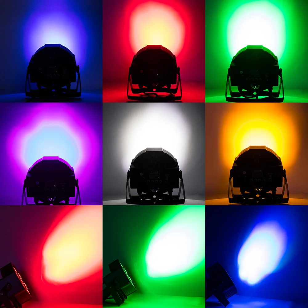 10pcs LED 7x18W RGBWA+UV Par Light with DMX512 6in1 Stage Lighting Wash Effect DJ Disco Lights Professional Moving Head Light