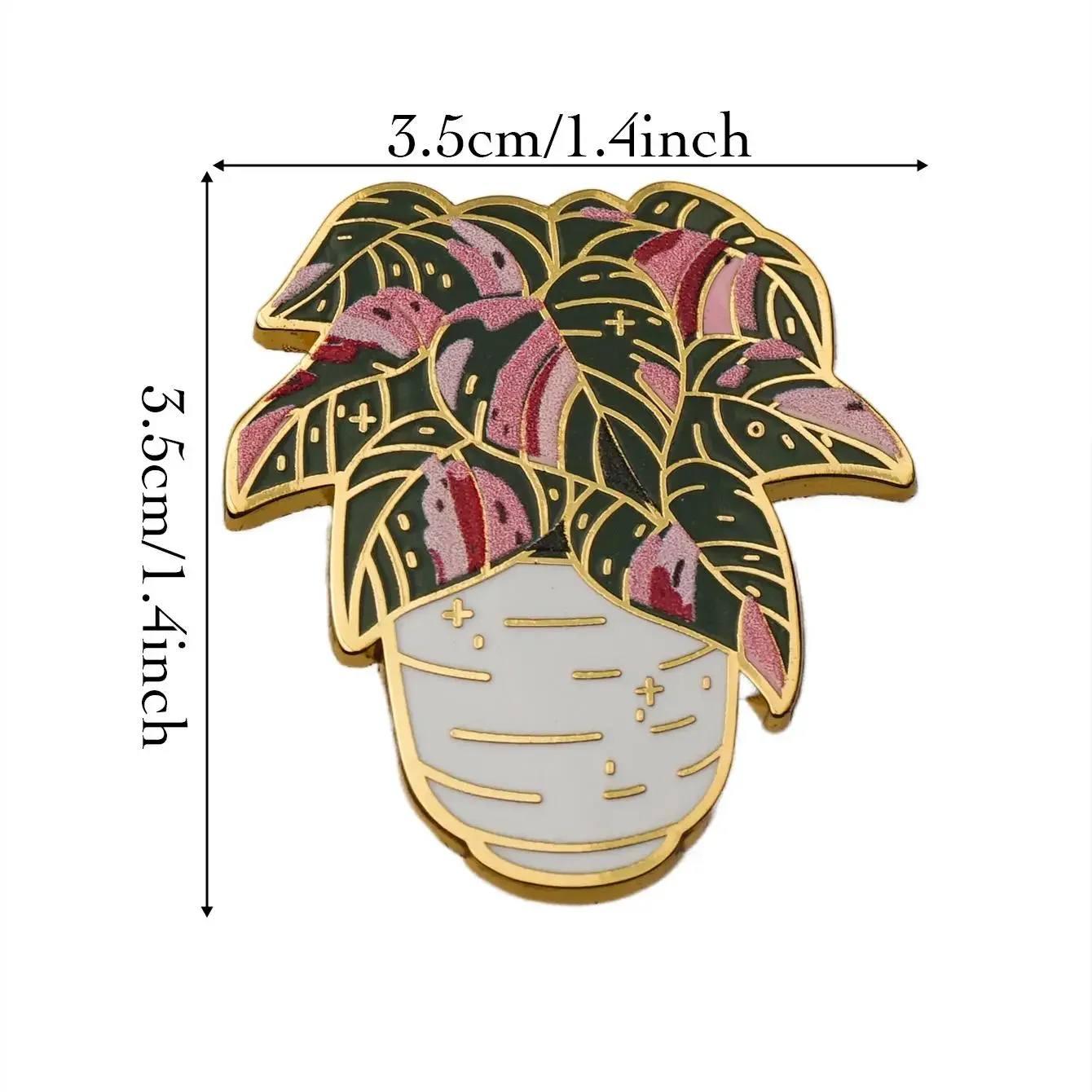 Beautiful Pink Princess Philodendron Hard Enamel Pin | Houseplant Lapel Badge Brooch for Jewelry Accessory Gift for Kids Friends