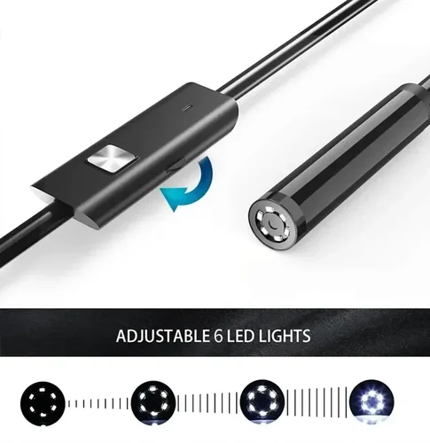Imagen 2 del producto Cámara endoscópica TYPE-C de 7,0 MM IP67 impermeable 6 LED USB ajustable Android cámaras boroscopio de inspección Flexible para teléfono PC