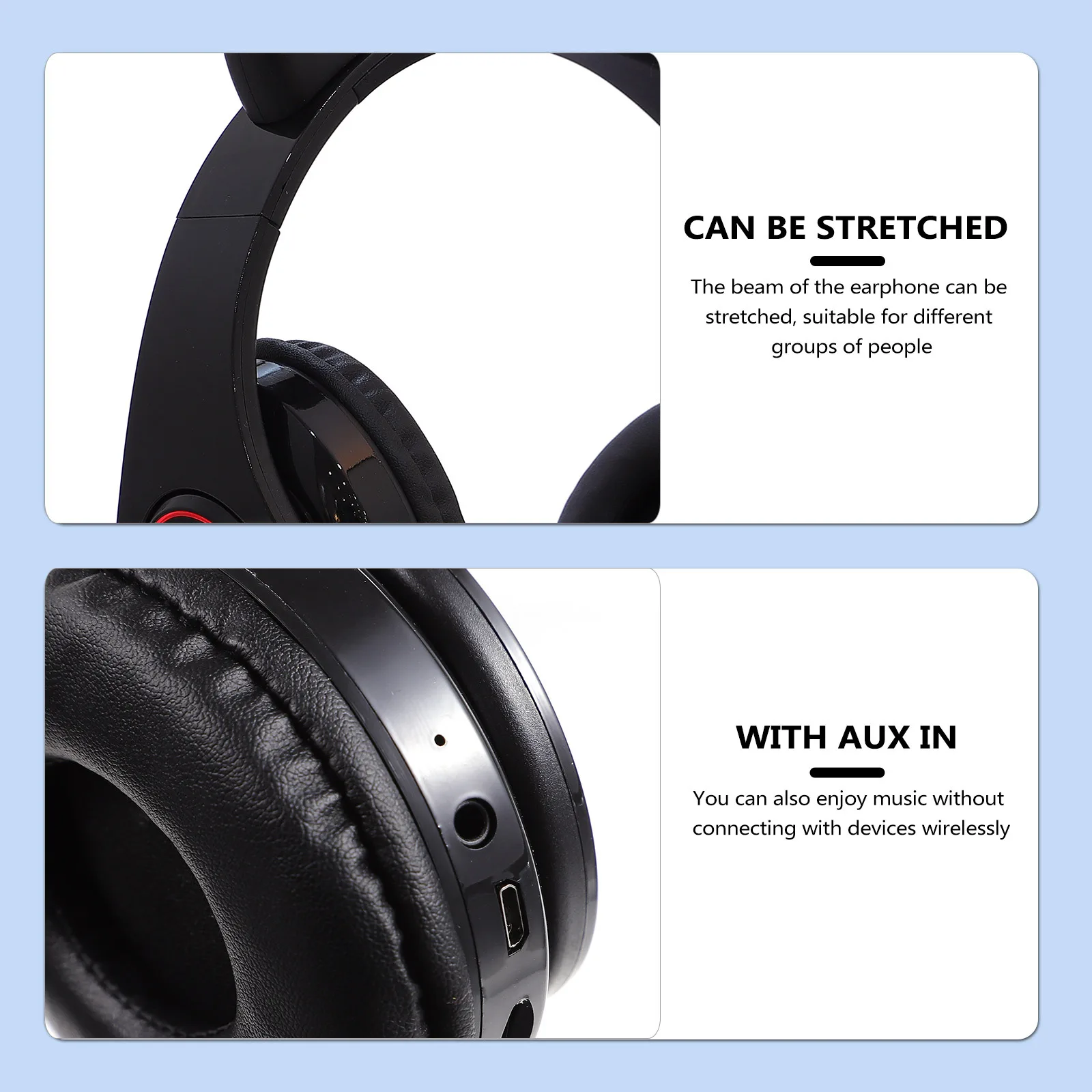 

Wireless Cat Ear Headphone Foldable Over Ear Rechargeable 5.0 Aux Mobile Laptop Tablet Pc Gaming Office Stereo