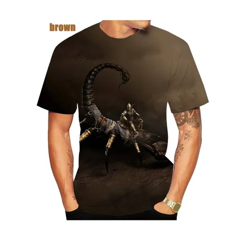 New Summer 3d Printed T Shirts Fashion Sweatshirt New Trend Animal Scorpion Pattern Tops Streetwear Scorpion Plus Size T-shirts