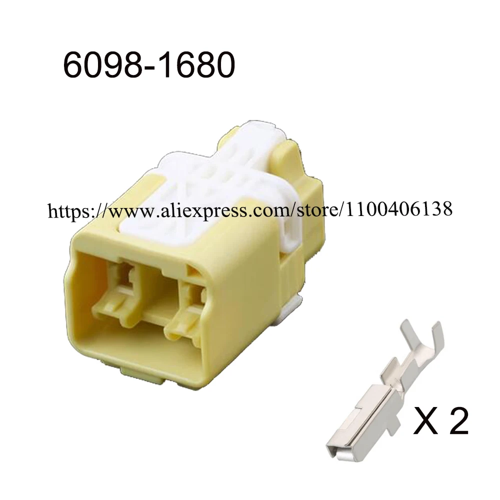 

100SET 6098-1680 auto Waterproof cable connector 2 pin automotive Plug famale male socket Includes terminal seal