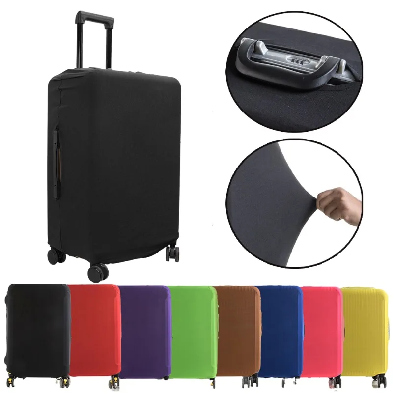 Baggage Dust Case Cover Women Men Waterproof Stretch Fabric Suitcase Protector Solid Color Multi Size Anti-Scratch Luggage Cover