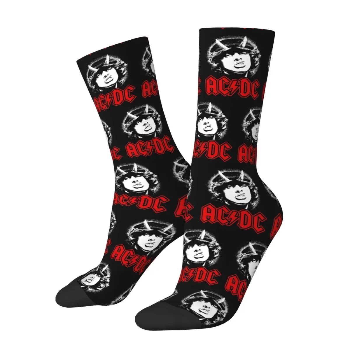 AC Heavy Metal Rock Music Band Socks Men's Women's Casual DC Socks Crazy Spring Summer Autumn Winter Middle Tube Socks Gifts