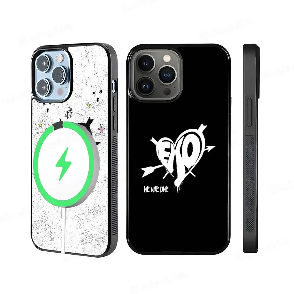 Funda Magnética Inalámbrica para Teléfono Kpop E-EXO, Compatible con iPhone 17, 16, 15, 14, 13, 12, 11 Pro Max Plus, Funda Magnética para Teléfono