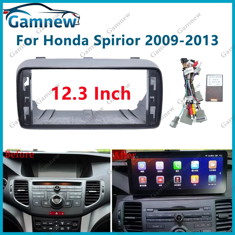 

12.3 Inch Car Audio Face Plate Fascia Frame For Honda Spirior 2009-2013 Big Screen Radio Stereo Panel Dash Mount Kit