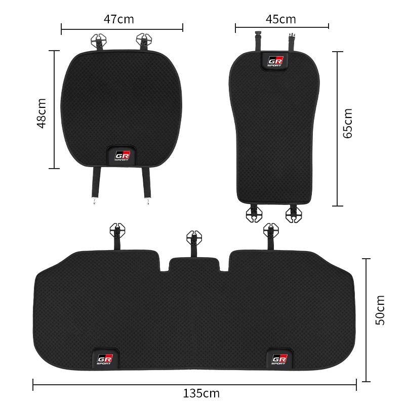 Car Ice Silk Seat Cover Front Rear Seat Cushion Protective Pad  For Toyota GR Sport Aygo Corolla Yaris Prius CHR Camry Avensis