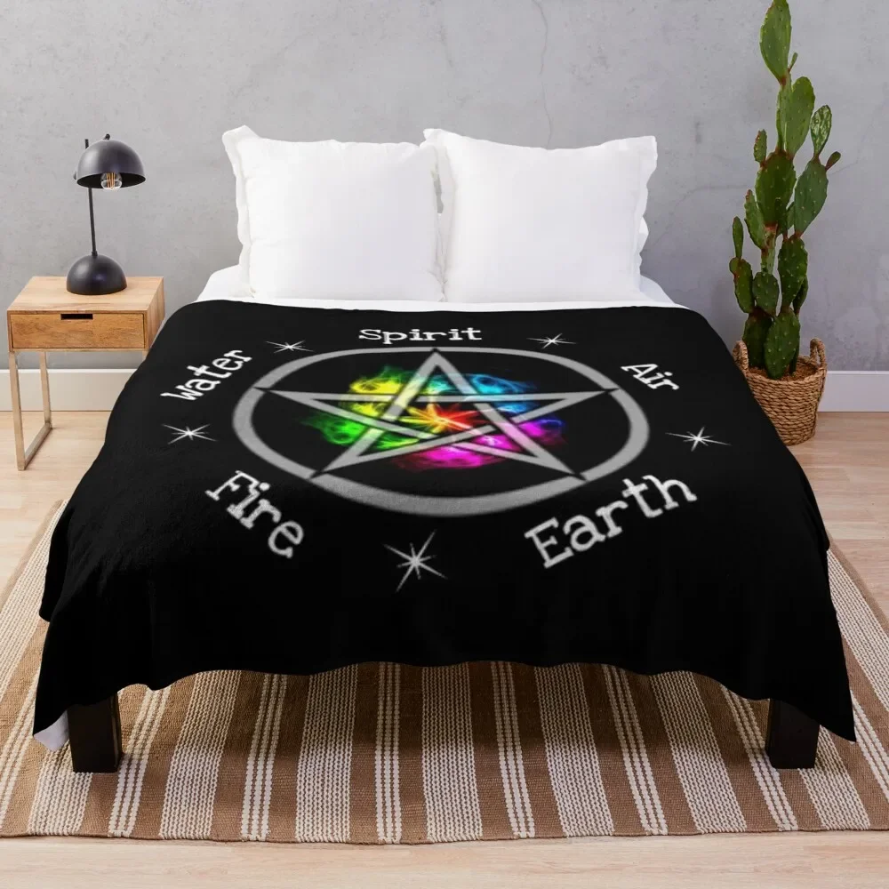 

Pagan Wicca Elemental pentagram Throw Blanket Quilt Luxury St Blankets