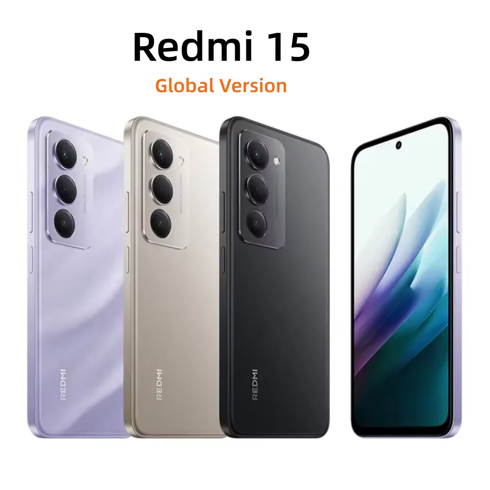 Global Version Redmi 15 4G Smartphone Ai Dual Camera 6.9" Fhd 50MP 7000Mah Battery 33W Fast Charging Xiaomi Mobile Phone