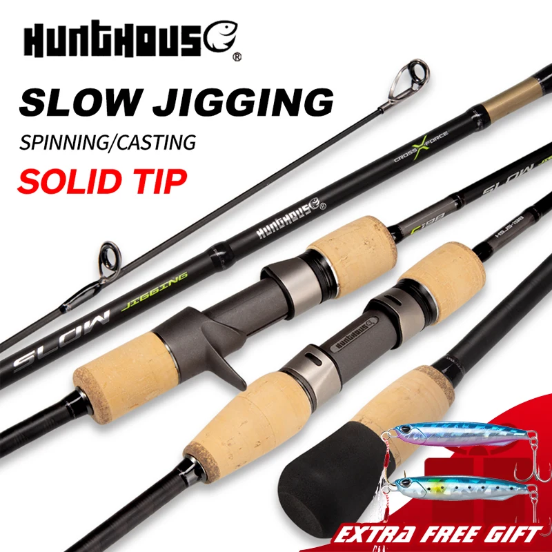 Hunthouse game type Slow J Jigging Spinning Casting Rod Carbon Fiber 1.91M 1.98M 60-350g Fuji Guide Rings Seabass for saltwater