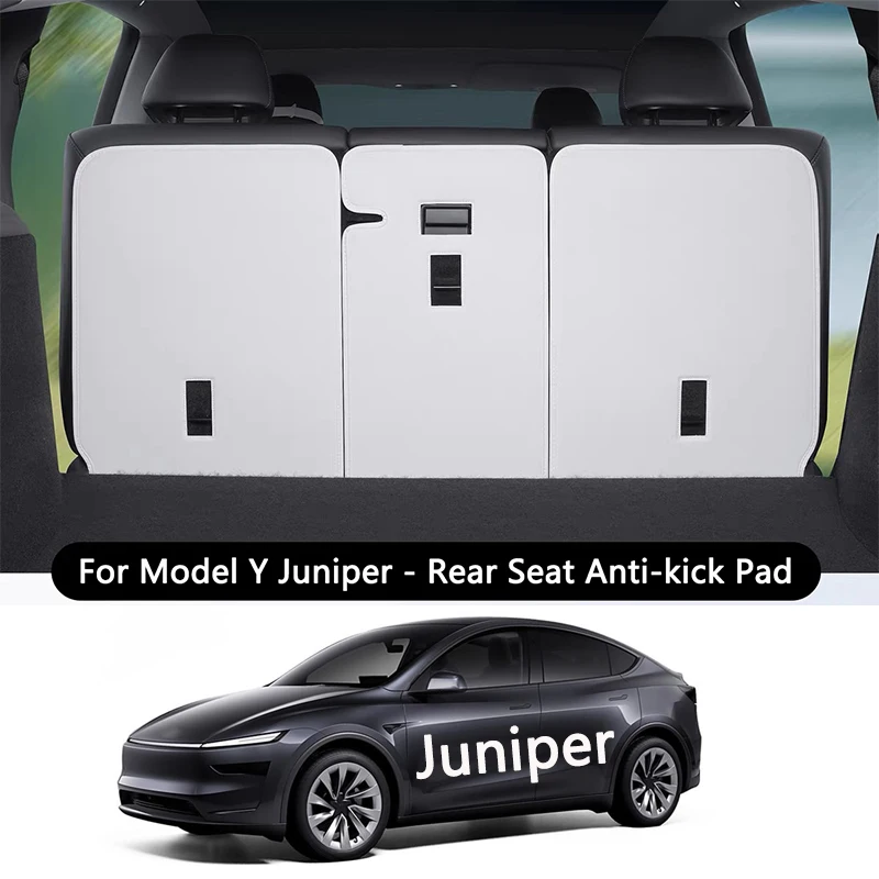 

For Tesla Model Y Juniper Seat Backrest Pad Leather Rear Seat Back Cover Protector All Weather Split Cargo Liner Anti-dirty Pads