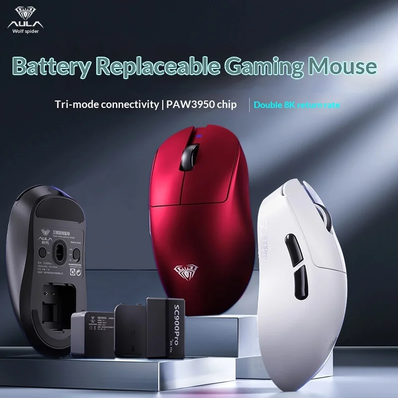 

Wolf Spider Sc900 Series Wireless Mouse Lightweight 8k Three Modes 3395 Ttc Optical Micro Motion Gaming Office Mouse