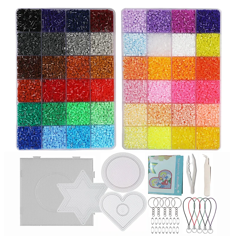 Fuse Beads Kit 26,000 Pcs 48 Colors 2.6mm Mini Iron Beads Set, Melting Beads Crafts Art Handmade 3D Puzzle DIY Toy for Kids