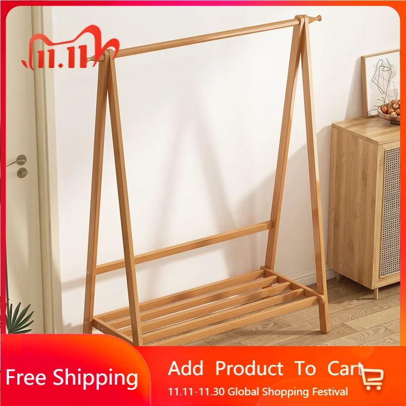 

Shoe Indoor Coat Racks Garment Minimalist Dress Bedroom Open Portable Rail Coat Racks Wall Wooden Arara De Roupa Home Furniture