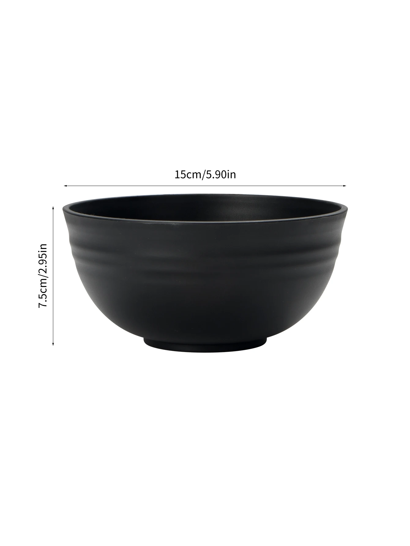 4/6/8pcs  Black grain bowl Reusable household plastic dinner bowl can hold food dessert grain outdoor camping bowl
