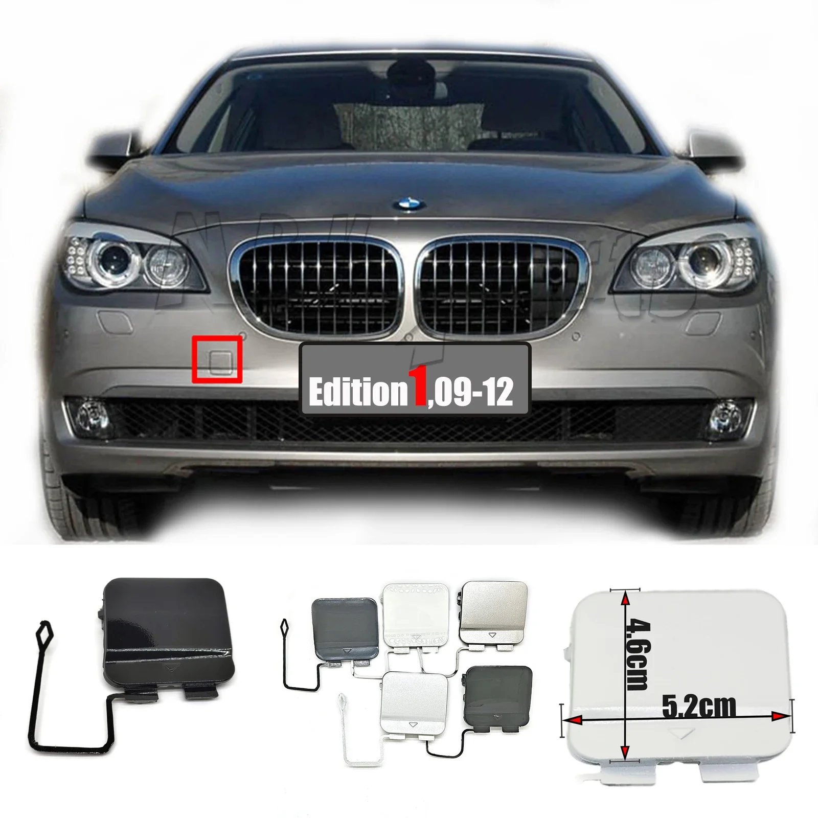 Fit 09-12 BMW7 F01/F02 730d 730dX 730Ld 740d 740dX 740LiX 750dX 750iX 750LiX 750LdX 750LiS 760LiS Hybrid 7L Front Tow Cover