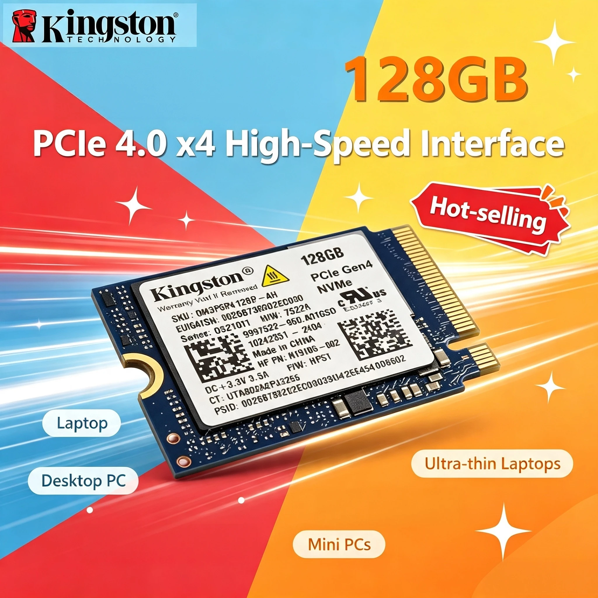 新品-キングストン-2230-m2-nvme-pcie-40-128gb-oem-内蔵ssd-ソリッドステートドライブ-高速-ノートパソコン-pc-steam-deck-pro-アップグレード用