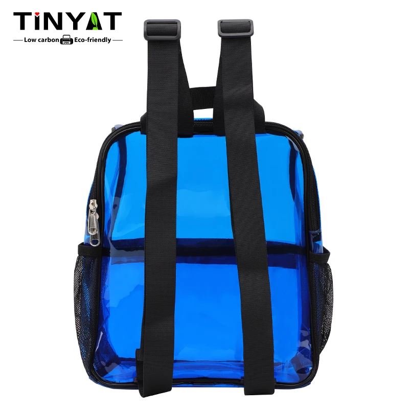 Minimalist Fashion Color Block Lightweight Large Capacity Transparent PVC Backpack for Students Teens Girls Boys Back to School