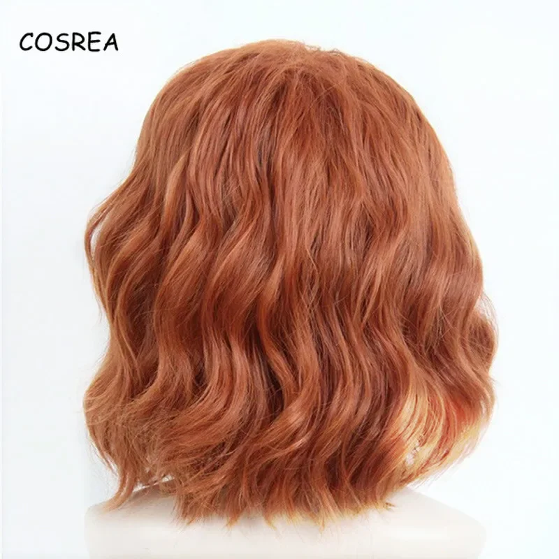 COSREA Cosplay Black Widow Hair Wig Synthetic Brown Curly Wig for Women Costume Natasha Romanoff Headwear Party