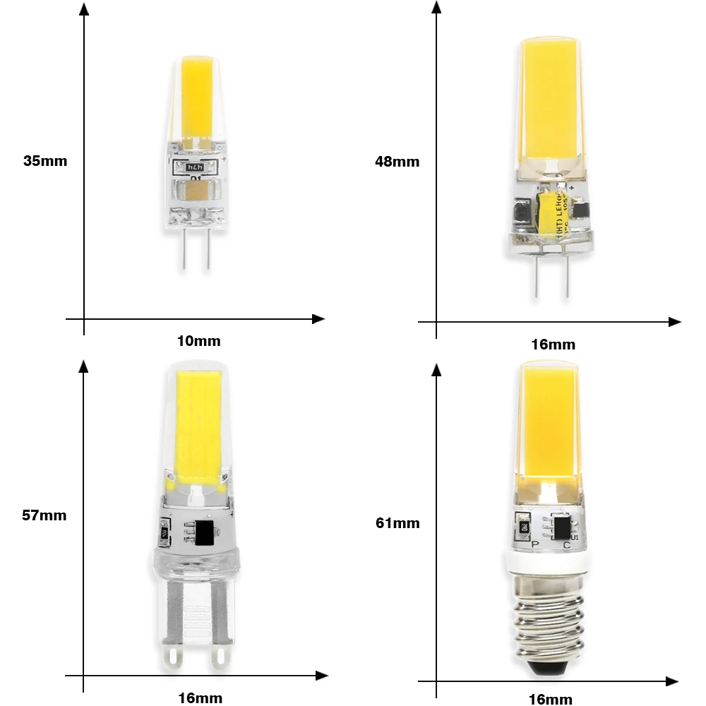 G9 E14 G4 COB LED Lamp Bulb AC 220V 12V DC Candle Lights Bulb 1505 Replace 30W 40W Halogen for Chandelier Spotlight Lampada