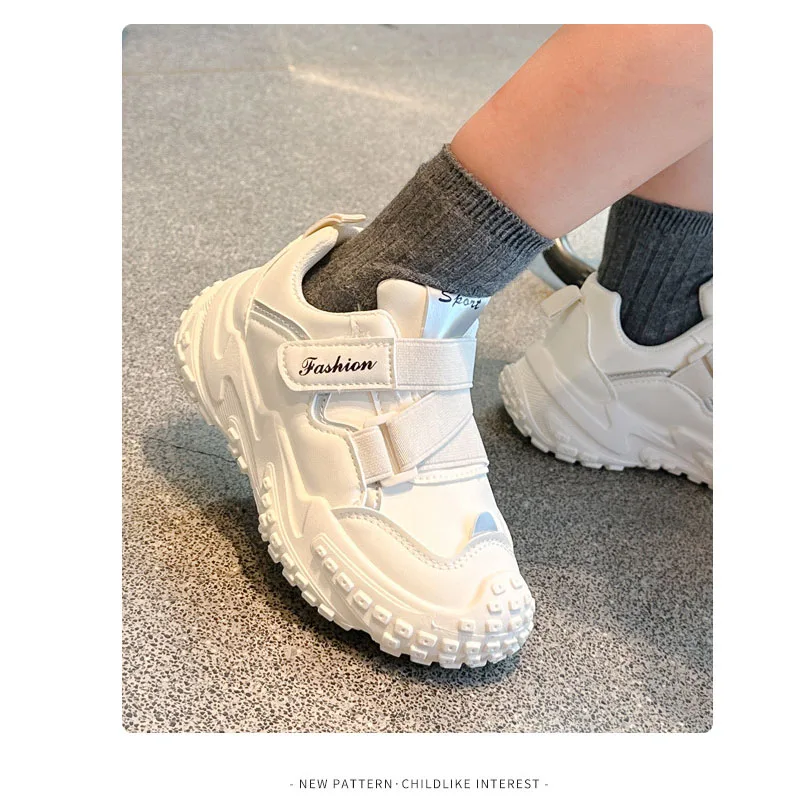 Fashion Children's Shoes Autumn Boys Sports Running Shoes Large Children Soft Soled Casual Sneakers Girls Trendy Shoes