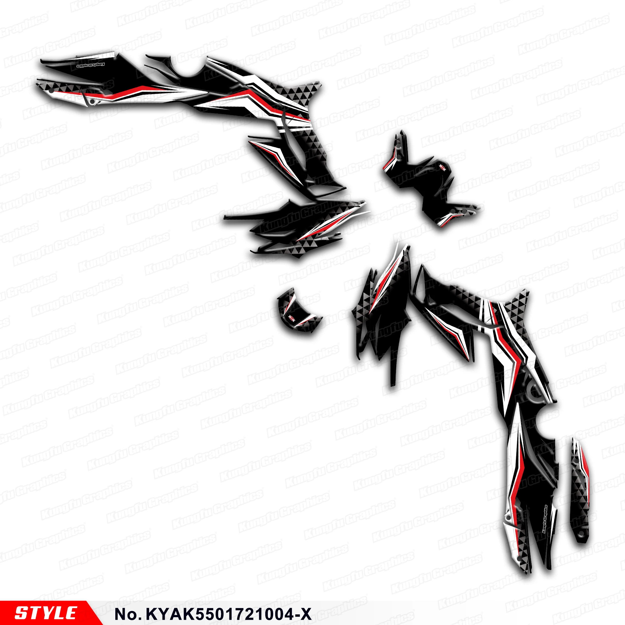 

Aftermarket Graphics Motorcycle Decals Kit for KYMCO AK550 2017 2018 2019 2020 2021, KYAK5501721004-X