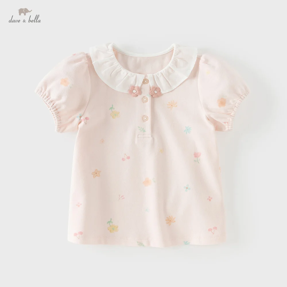 

Детские поло-рубашки Dave Bella с коротким рукавом, летние блузки из хлопка, модная повседневная одежда для девочек, спортивные топы DB2261650