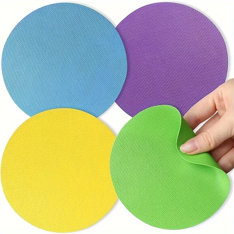 4 Stück Gummipads zum Öffnen von Gläsern, runde, wärmeisolierende, rutschfeste Greifpads für Gläser, Küchenwerkzeug zum einfachen Öffnen (Kreis) – Detail 1