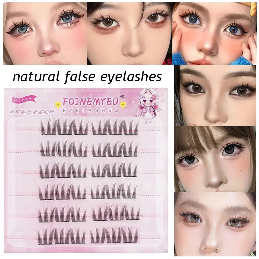 러시아 가짜 속눈썹 클러스터 속눈썹 3 행 전문 메이크업 속눈썹 도구 자연 스타일 DIY 클러스터 속눈썹 Premade Volume