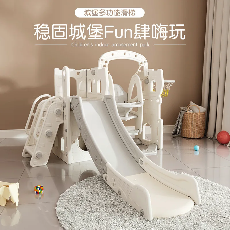Children's Indoor Castle Slide & Swing Combo for Ages 1-8 Parent-Child