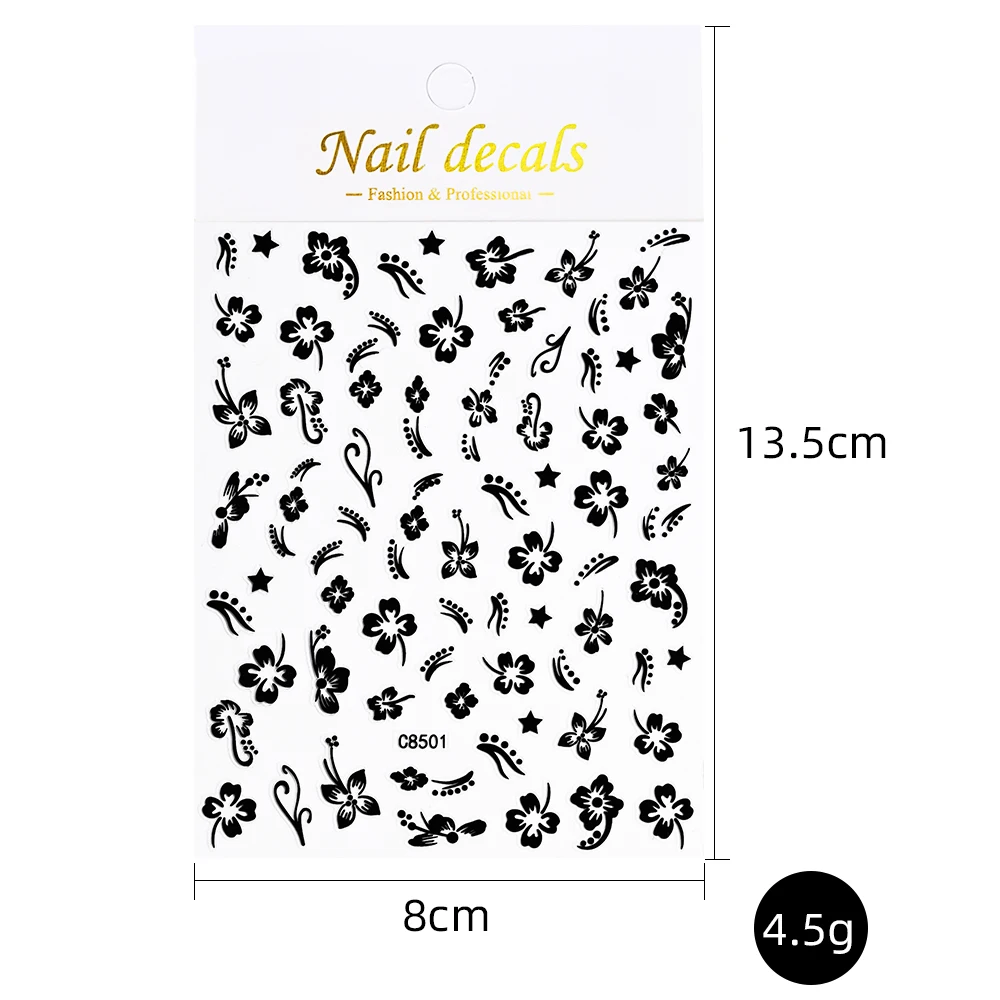 1 Stück Bronzing Hibiscus Nail Art Aufkleber Gold/Silber Rosa/Lila Blumen Selbstklebende Slider Luxus Blumen Maniküre DIY Abziehbilder