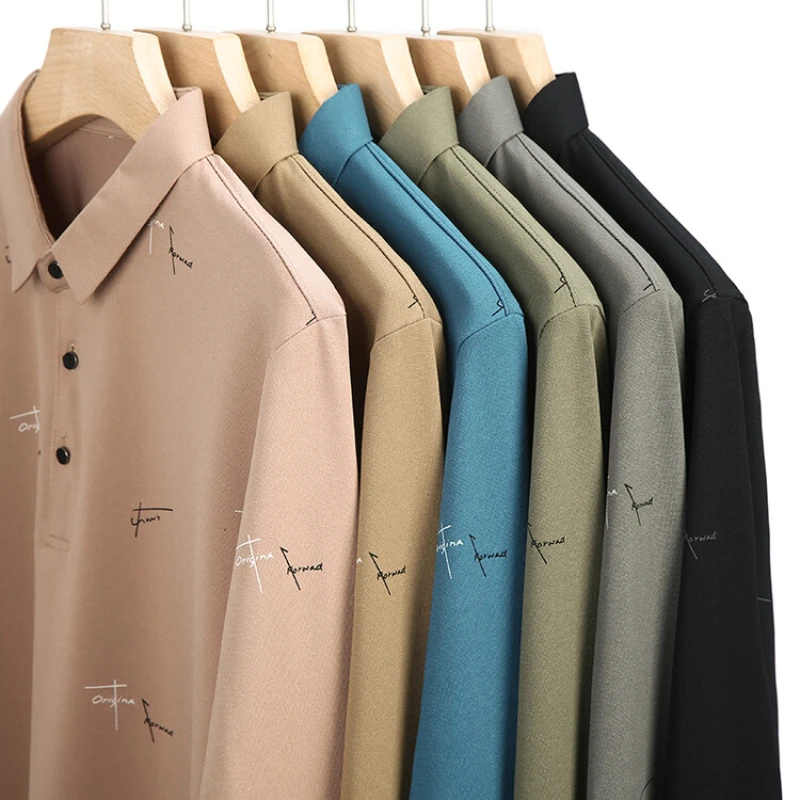 Polo imprimé à manches longues pour hommes, tenue décontractée, extensible, respirant, durable, commPiedmont