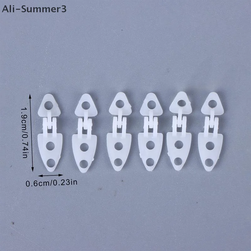 （YY）6Pcs RC Toy White Plastic Micro Hatch Hinges For RC Aircraft Model Accessories Replacement Parts