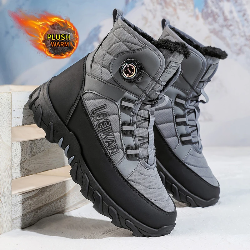 

2025 Winter New Men's Snow Boots, Thickened & Cotton-Lined, Versatile Trendy Style, Outdoor Wear with Street Vibe