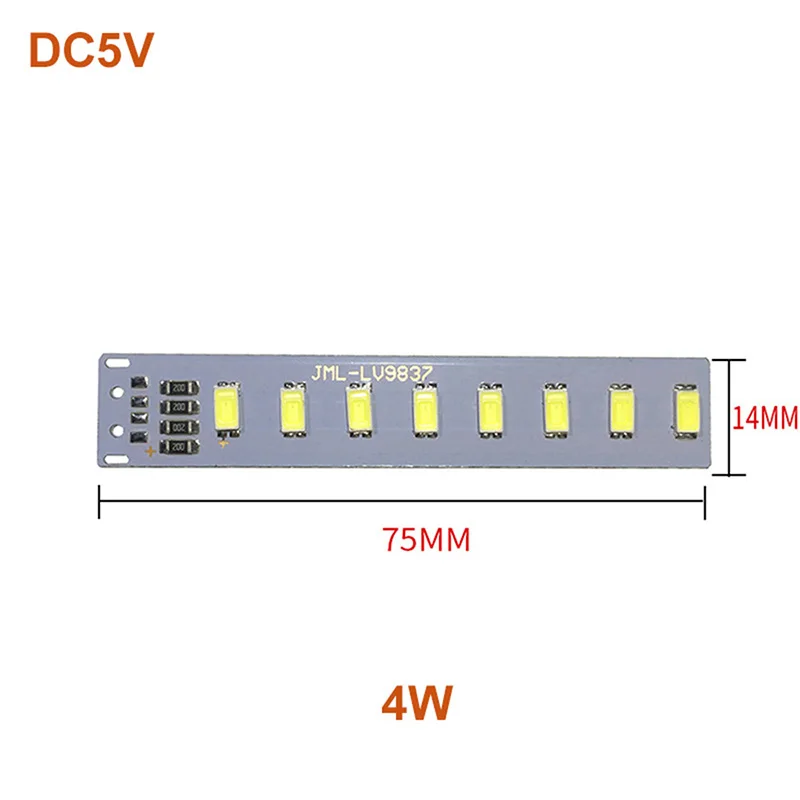 1Pc DC5V 5730 SMD LED Lamp Board Light Bulb Source USB Universal Lamp Beads 1W 4W 5W 12W White Warm Light With 20cm Line