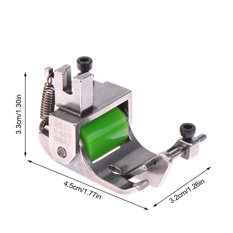 Q7 3-13 มม.Edge Guide Roller Presser เท้าต่อต้านริ้วรอยลูกบิด Hemming เท้าสําหรับอุตสาหกรรมเข็มเดี่ยวจักรเย็บผ้า